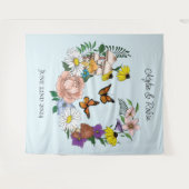 Wilde Blume Blumenblauer Pilz Wandteppich (Vorderseite (Horizontal))