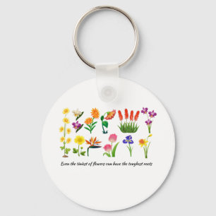 Wilde Blume Blumenfrauen und -mädchen Schlüsselanhänger