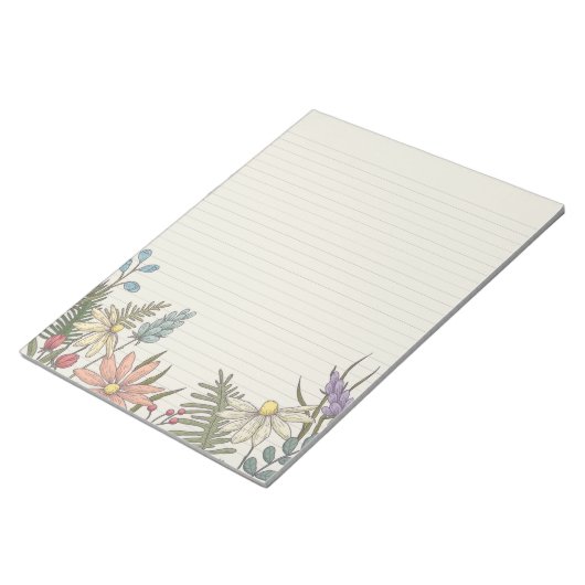 Wilde Blume Blumengeschirr mit Textaden Notizblock (angewinkelt)