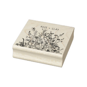 Wilde Blume Blumenmuseum Personalisiert Gummistempel
