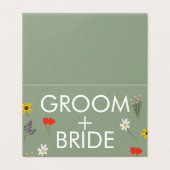 Wilde Blume Blumentag der Hochzeitszelt-Tafelkarte (Außenseite Aufgefaltet)