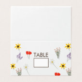 Wilde Blume Blumentag der Hochzeitszelt-Tafelkarte (Außenseite Aufgefaltet)
