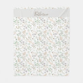  Wilde Blume Boho Benutzerdefinierter Name  Fleecedecke (Vorderseite)