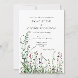 Wilde Blume boho elegante Hochzeitseinladung Einladung