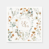 Wilde Blume Boho Hochzeit Serviette (Vorderseite)