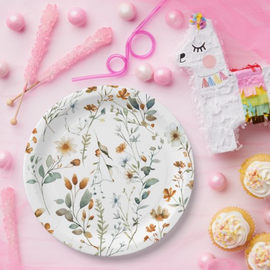 Wilde Blume Boho Pappteller (Party)