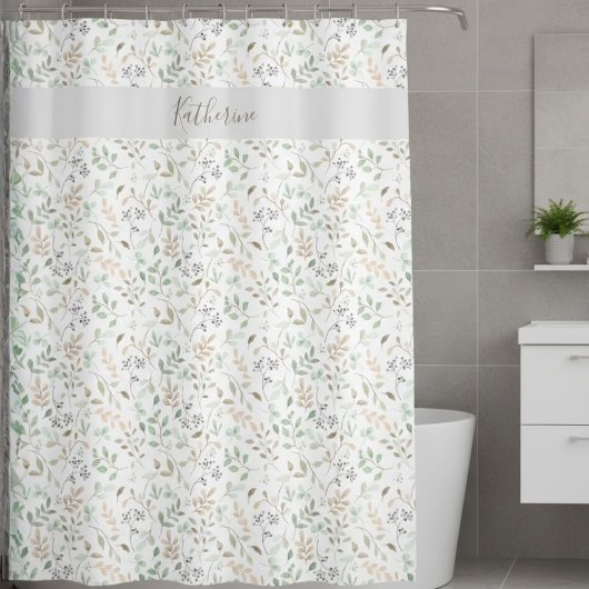 Wilde Blume Boho Personalisiert Duschvorhang