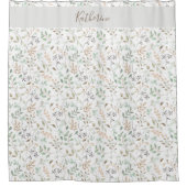 Wilde Blume Boho Personalisiert Duschvorhang (Vorderseite)