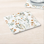 Wilde Blume Boho Rechteckiger Pappuntersetzer (angewinkelt)