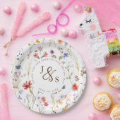 Wilde Blume Boho Stil Verlobung Pappteller (Party)