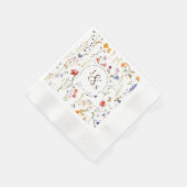 Wilde Blume Boho Stil Verlobung Serviette (Ecke)