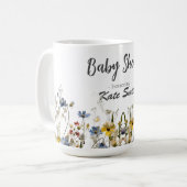 Wilde Blume Botanical Boho Babydusche Kaffeetasse (Vorderseite Links)