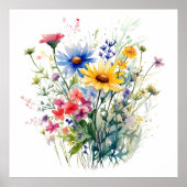 Wilde Blume botanisch Poster (Vorne)