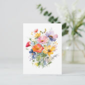 Wilde Blume botanisch Postkarte (Stehend Vorderseite)