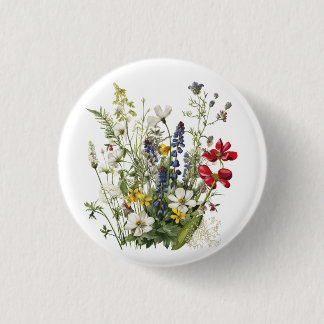 Wilde Blume Botanische Blume Natur Colorfull Button