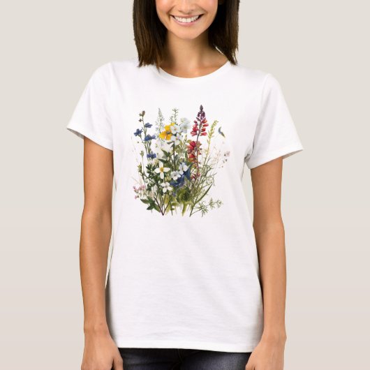Wilde Blume Botanische Blume Natur Colorfull T-Shirt (Vorderseite)