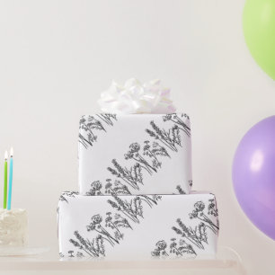 Wilde Blume Botanischer Klassiker Einfach Wasserfa Geschenkpapier