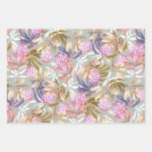 Wilde Blume Botanischer Protea Geschenkpapier Set (Vorderseite 2)