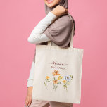 Wilde Blume Bräunungsgeschenke Brautparty bevorzug Tragetasche<br><div class="desc">Wilde Blume Brautgeschenke Brautparty bevorzugt personalisierte Namen Tote Taschen. Aquarellfarbene Wildblumen für ein Blume-Thema im Garten.</div>