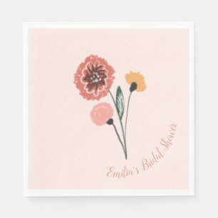 Wilde Blume Bunch Blumenmuseum Brautparty Serviette