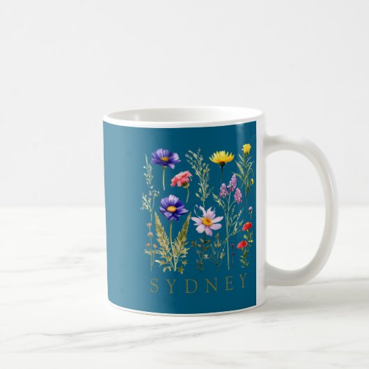 Wilde Blume D Name Kaffeetasse (Rechts)