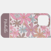 Wilde Blume Daisy Personalisiert mit Name Floral Case-Mate iPhone Hülle (Rückseite (Horizontal))