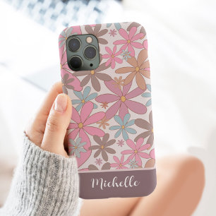 Wilde Blume Daisy Personalisiert mit Name Floral Case-Mate iPhone Hülle