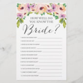 Wilde Blume Doppelseitige Brautparty-Spiele Flyer (Hinten)