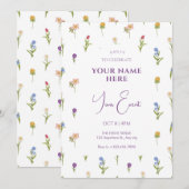 Wilde Blume Einladung (Vorne/Hinten)