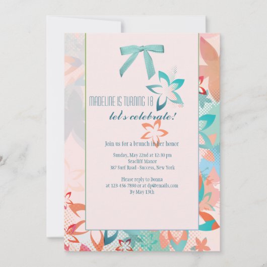 Wilde Blume Einladung (Vorderseite)