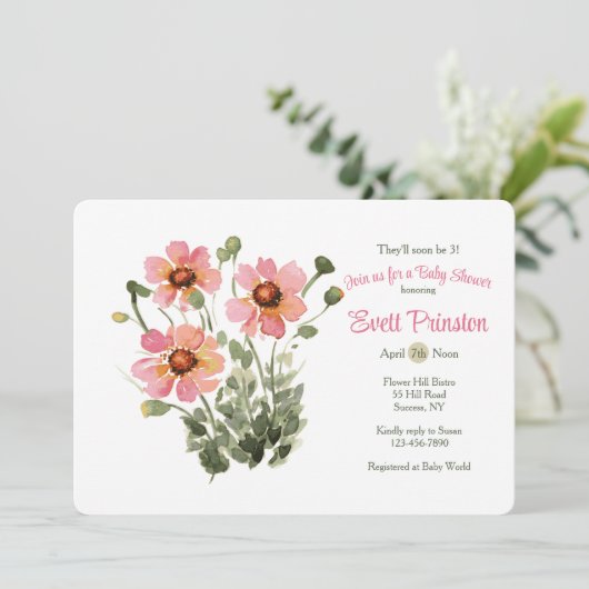 Wilde Blume Einladung (Stehend Vorderseite)