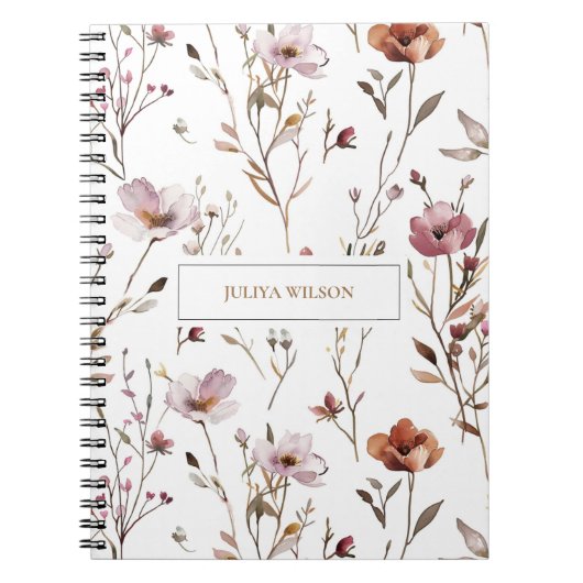 Wilde Blume elegant Notizblock (Vorderseite)