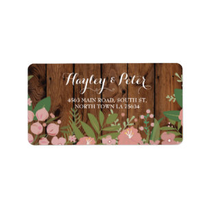 Wilde Blume Elegant Wood Address Labels Stickers Adressaufkleber