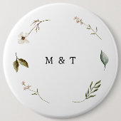 Wilde Blume elegante und blumengeschmückte Dekorat Button (Vorderseite)