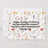 Wilde Blume elegantes First Mother's Day Foto Dankeskarte (Rückseite)