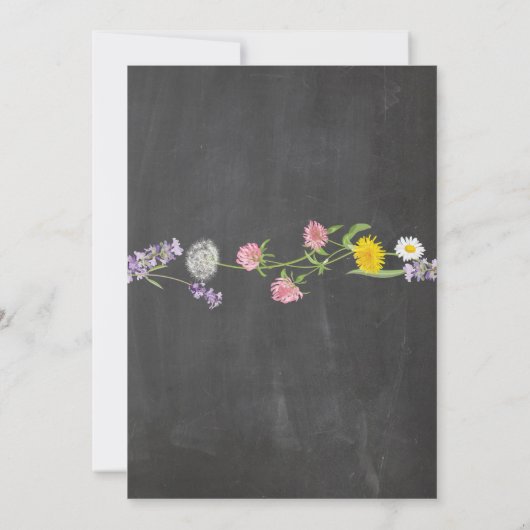 Wilde Blume Engagement Party Chalk Dusche einladen Einladung (Rückseite)