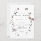 Wilde Blume Fall Wreath Bridal Dusche Einladung (Vorderseite)