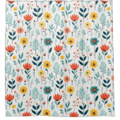 Wilde Blume Farbiges Muster Duschvorhang (Vorderseite)