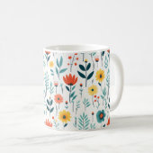 Wilde Blume Farbiges Muster Kaffeetasse (VorderseiteRechts)