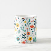 Wilde Blume Farbiges Muster Kaffeetasse (Mittel)