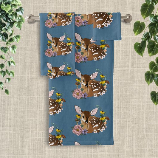 Wilde Blume Fawn Blue Badhandtuch Set