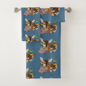 Wilde Blume Fawn Blue Badhandtuch Set (Insitu)