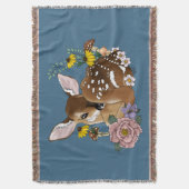 Wilde Blume Fawn Blue Decke (Vorderseite Vertikal)