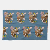 Wilde Blume Fawn Blue Geschirrtuch (Horizontal)