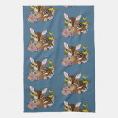 Wilde Blume Fawn Blue Geschirrtuch (Vertikal)
