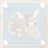 Wilde Blume Fawn Blue Glasuntersetzer (Rückseite)