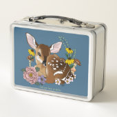 Wilde Blume Fawn Blue Metall Brotdose (Rückseite)