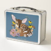 Wilde Blume Fawn Blue Metall Brotdose (Vorderseite)