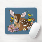 Wilde Blume Fawn Blue Mousepad (Mit Mouse)