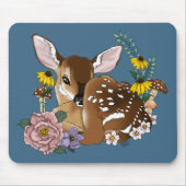 Wilde Blume Fawn Blue Mousepad (Vorne)